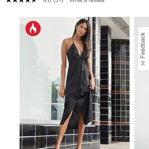 Express Satin Slip Dress in Black